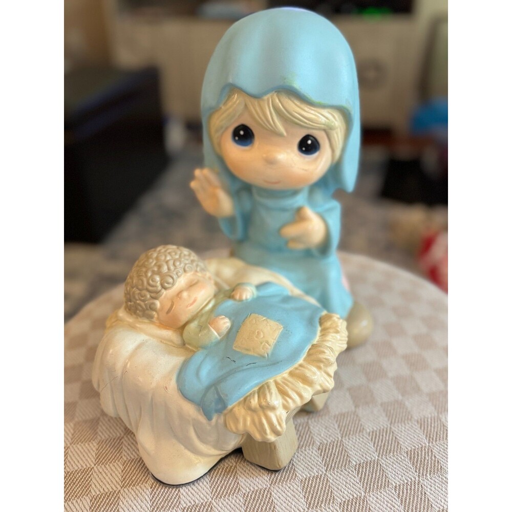Vintage 1999 Precious Moments Nativity Large Mary Baby Jesus & Joseph Figurines - Picture 2 of 16